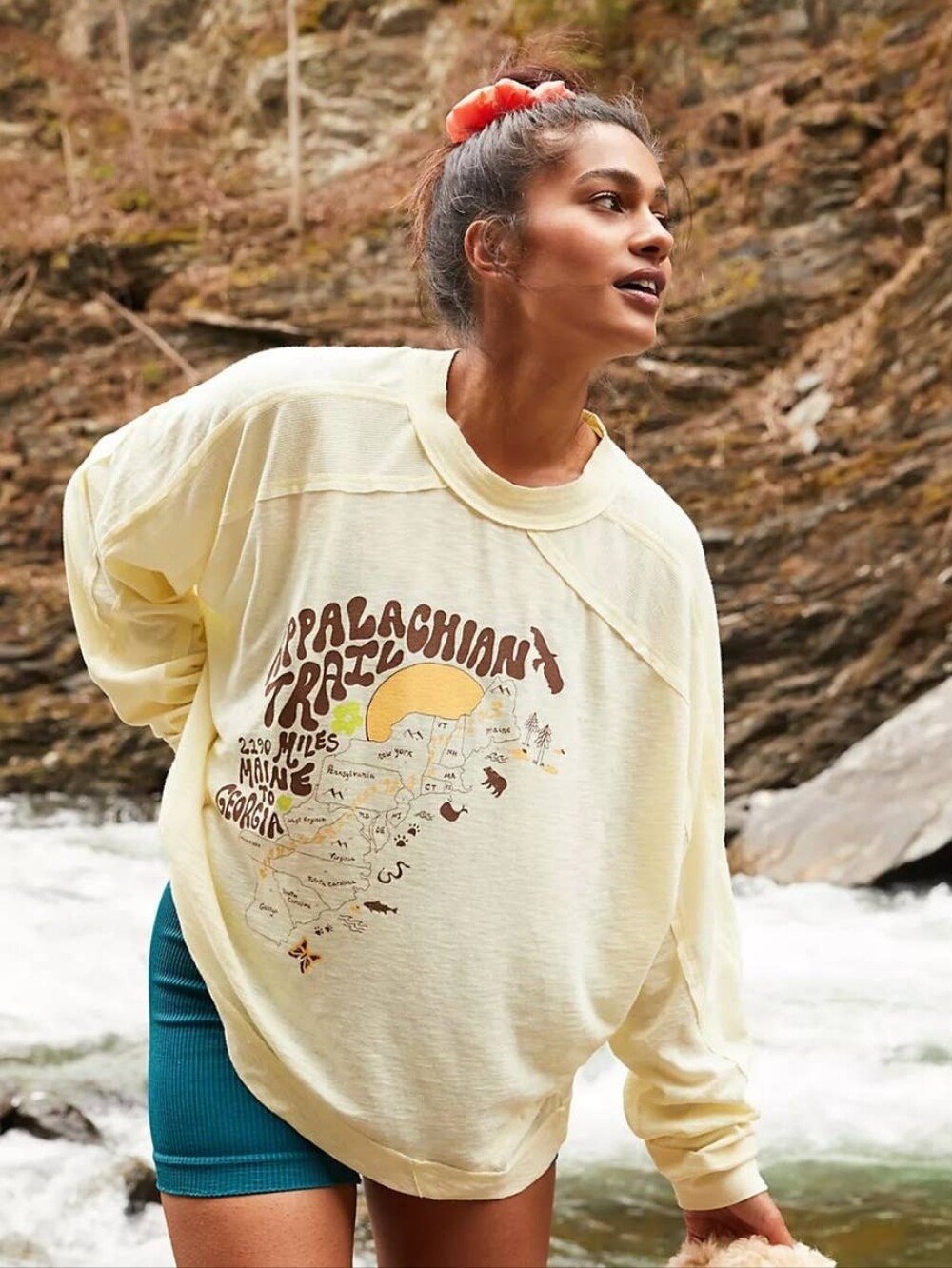 Free People Movement Longsleeve Graphic Shirt Size Small